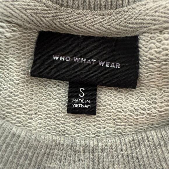 Who What Wear Gray Short Sleeve Sweatshirt Women’s Small Casual Pullover - Picture 3 of 5